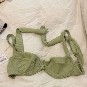 Monday Swimwear Olive Ribbed Bikini Top